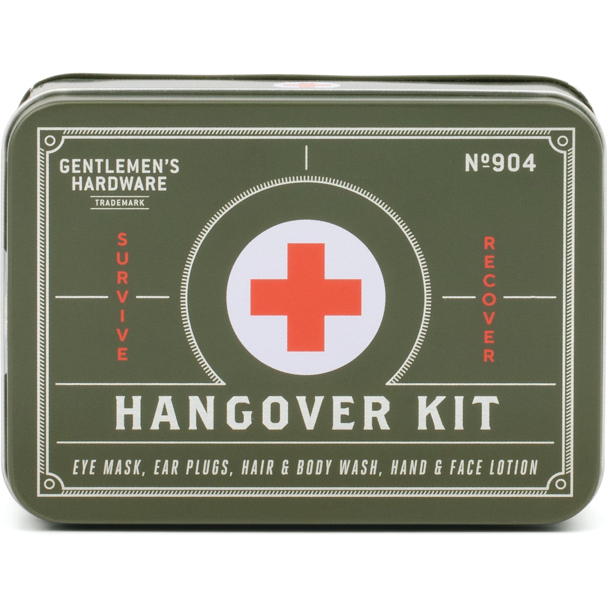 Boîte métallique du kit anti-gueule de bois Gentlemen's Hardware