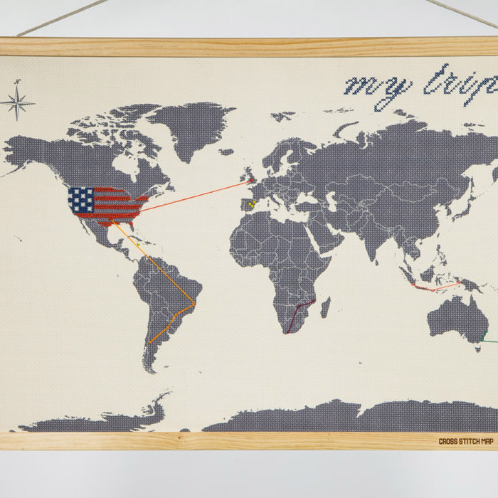 Carte du Monde Point de Croix