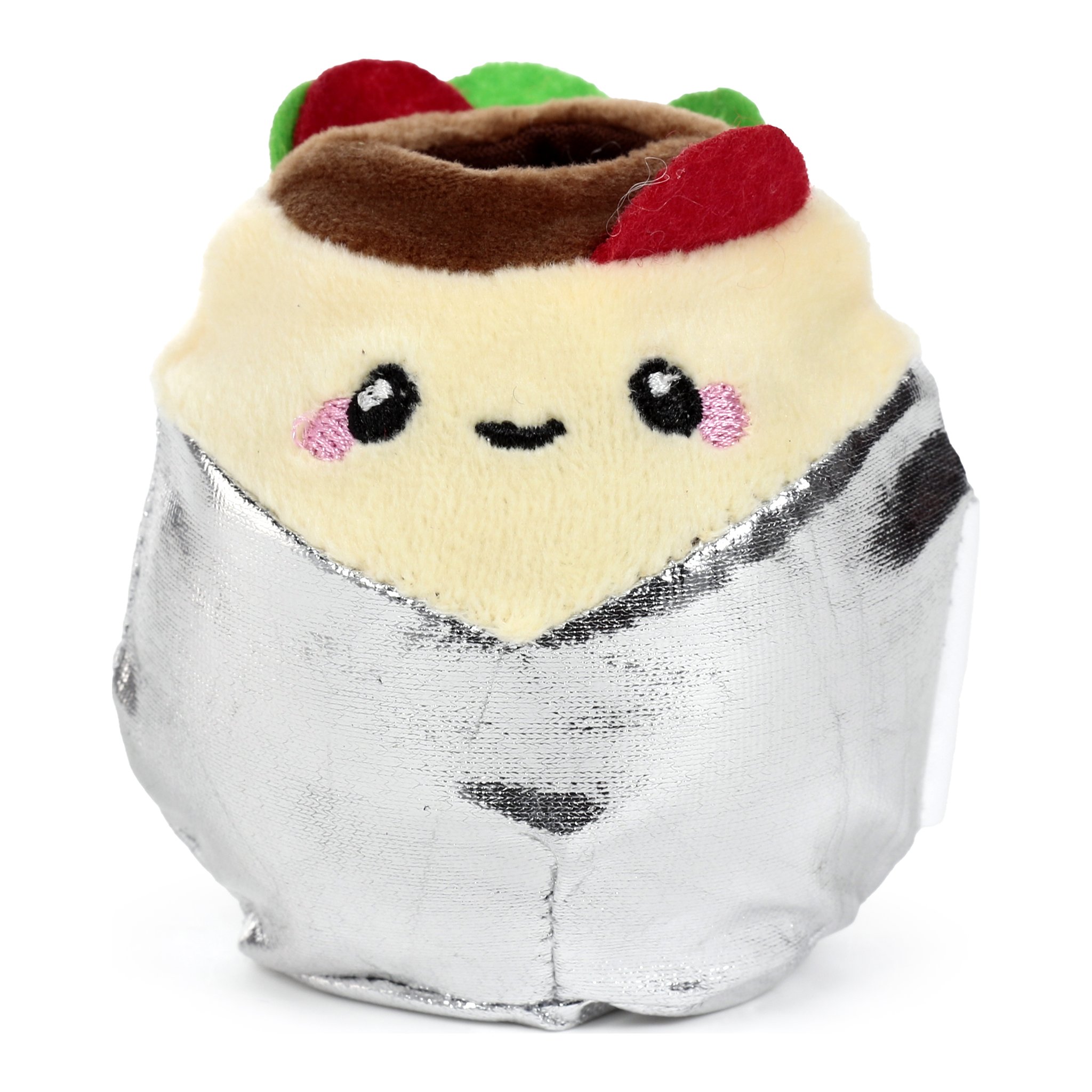 Balle anti-stress burrito en peluche avec ventre a paillettes