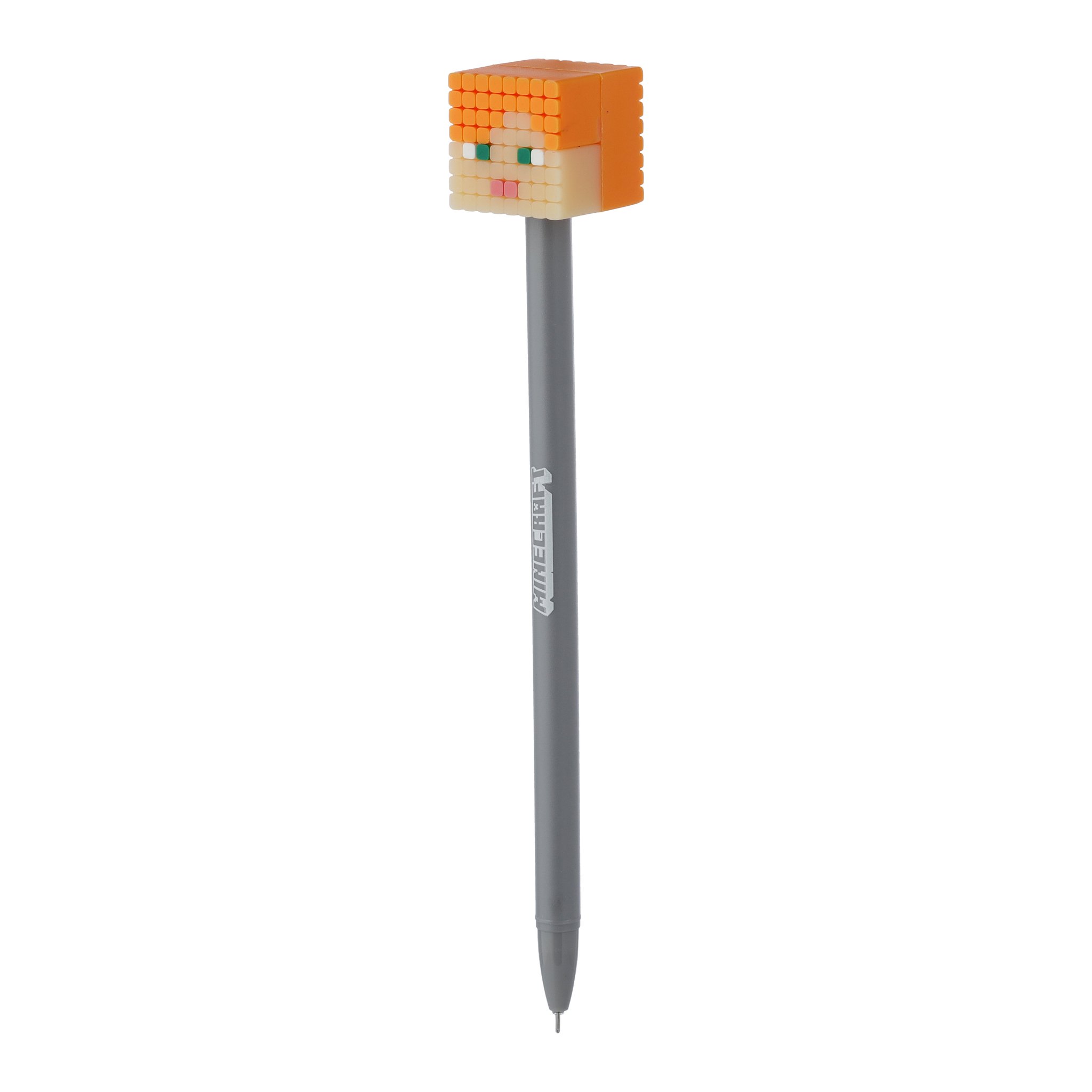 Fineliner Minecraft con testa di Steve su fusto grigio