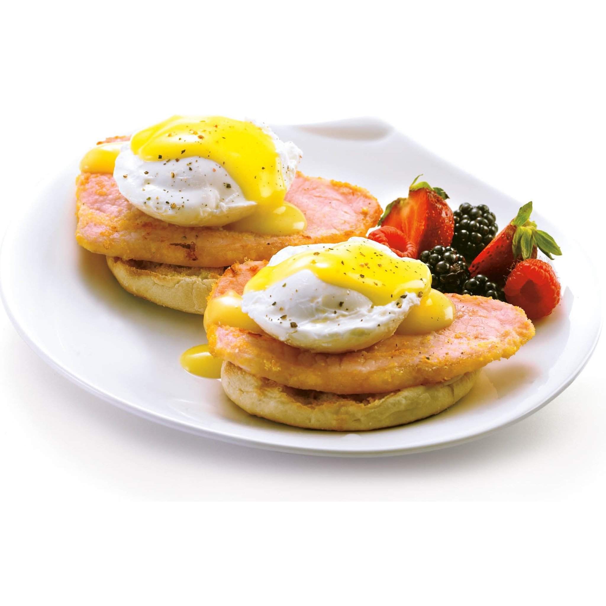 Eggs Benedict with poached eggs and hollandaise