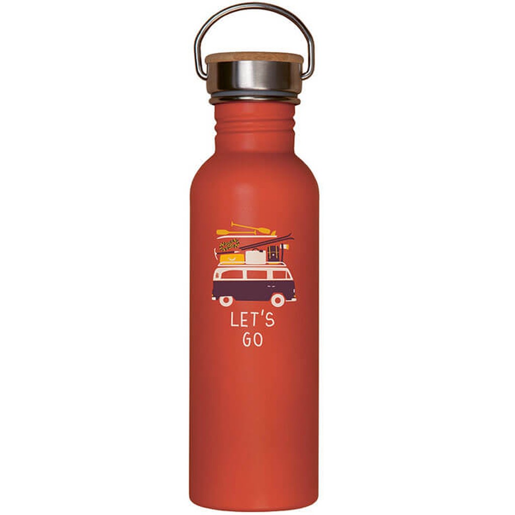 Edelstahl Trinkflasche let's go somewhere von roadtyping