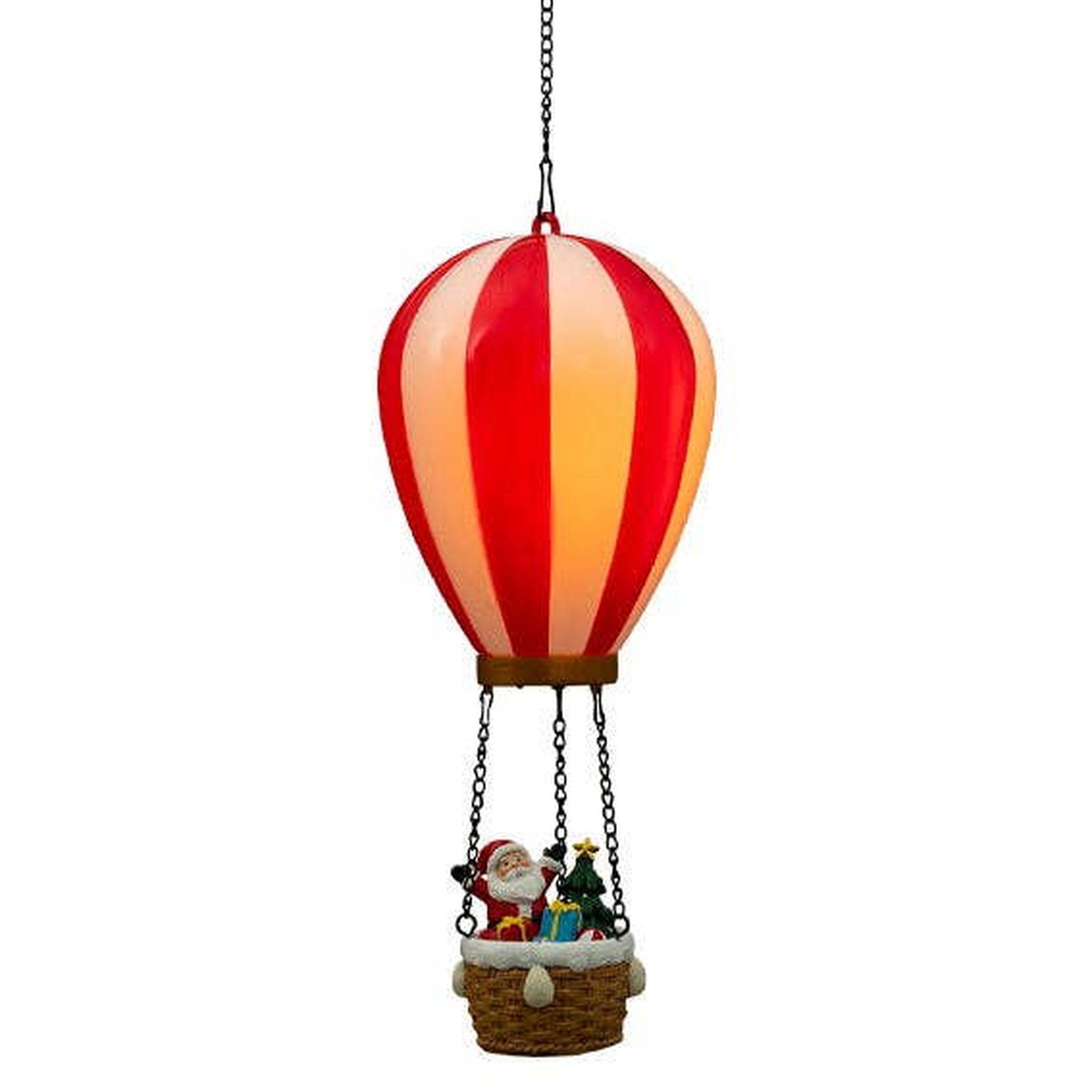 Decorazione per albero LED a mongolfiera con Babbo Natale – vista