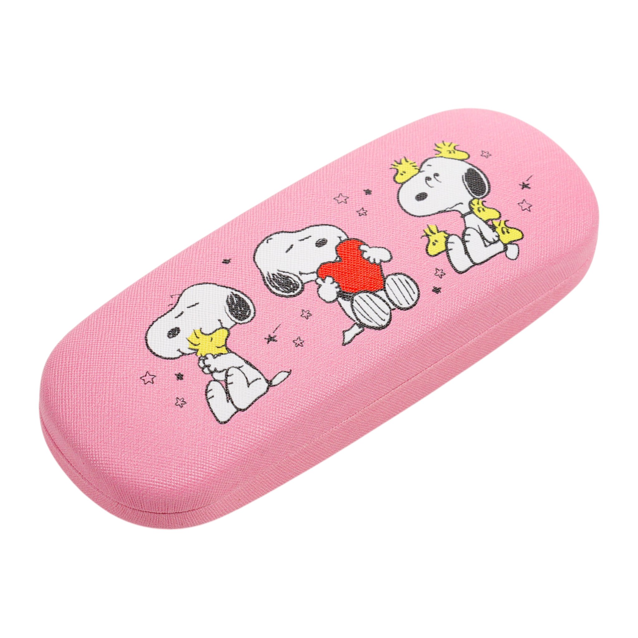 Rosa Etui mit Snoopy und Woodstock