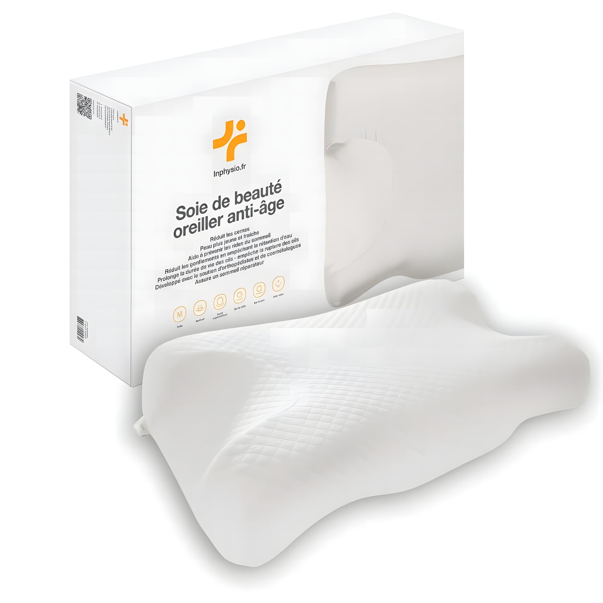 Ergonomisches Anti-Falten-Kissen vor seiner Verpackung von Inphysio
