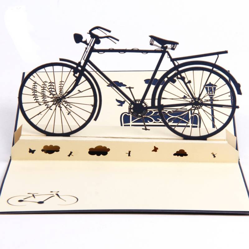 3D Grusskarte Vintage Velo