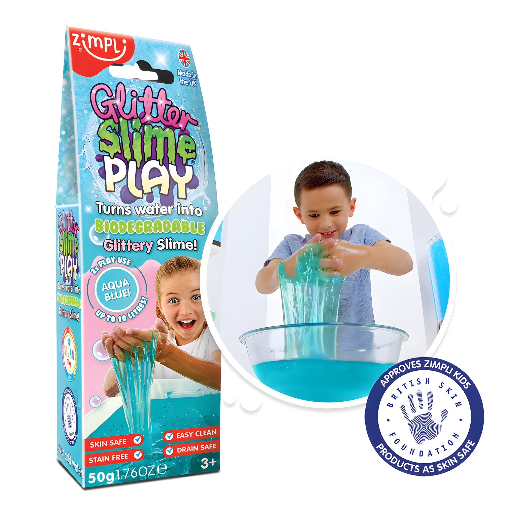 Glitter Slime Play Aqua Foil-Beutel von Zimpli Kids