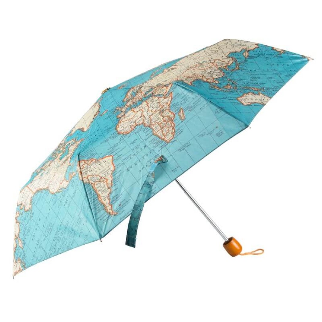 Regenschirm mit Weltkartenmotiv von Sass&amp;Belle