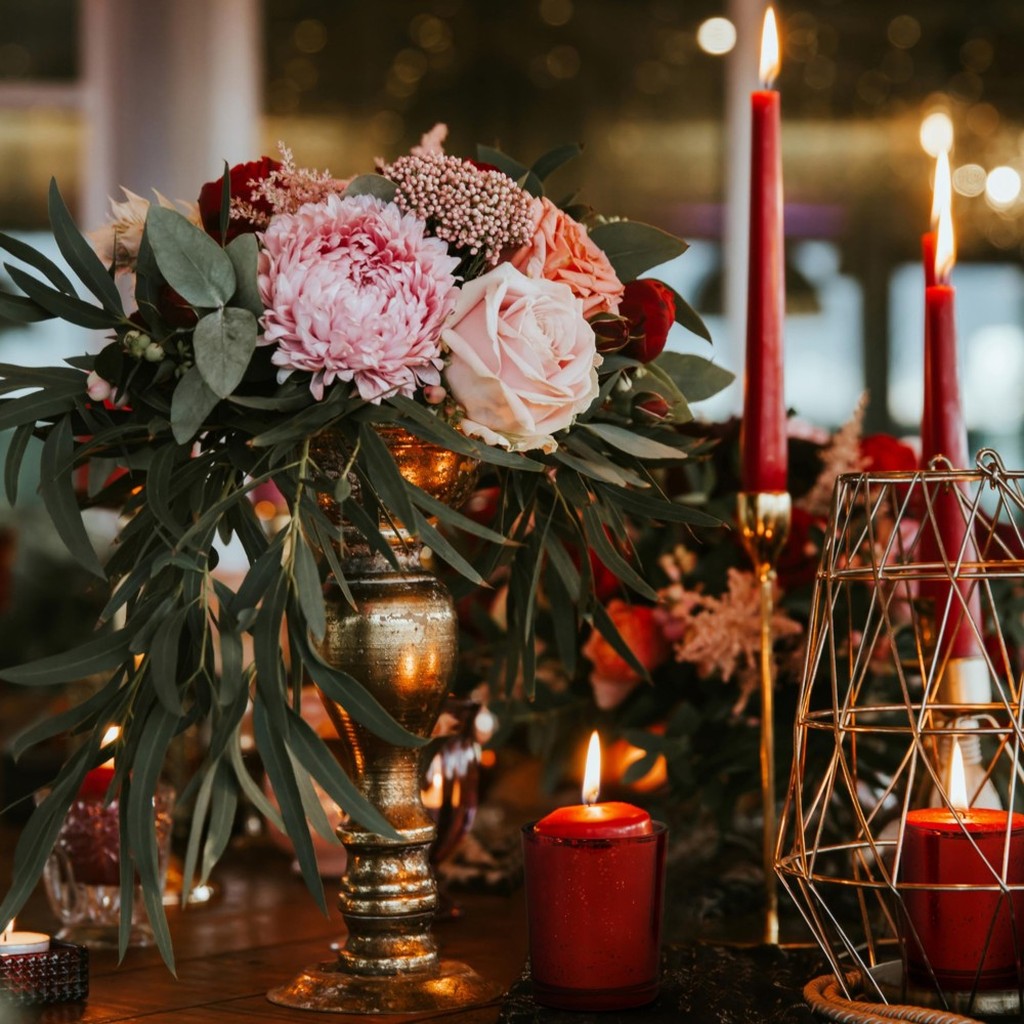 15 Teelicht-Gläser Rot