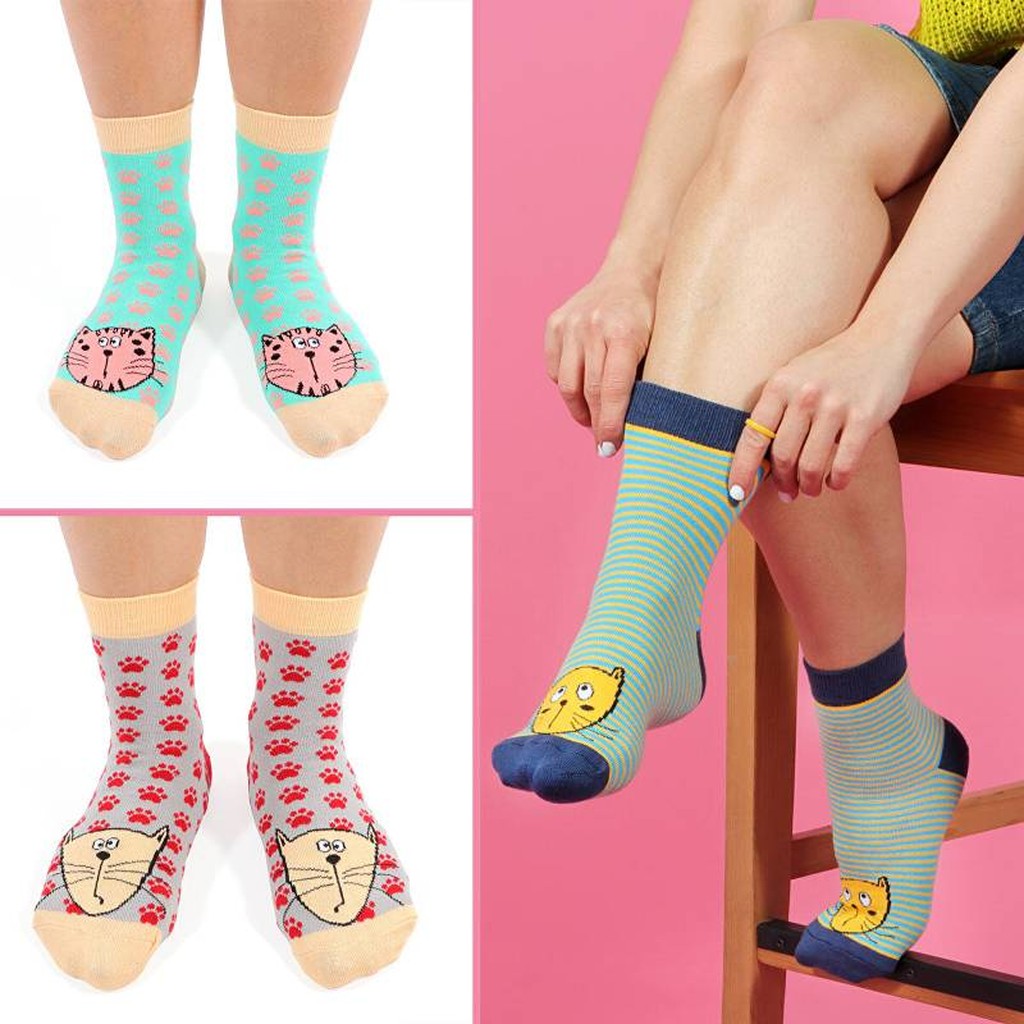 Katzen-Socken-Geschenkset für Frauen