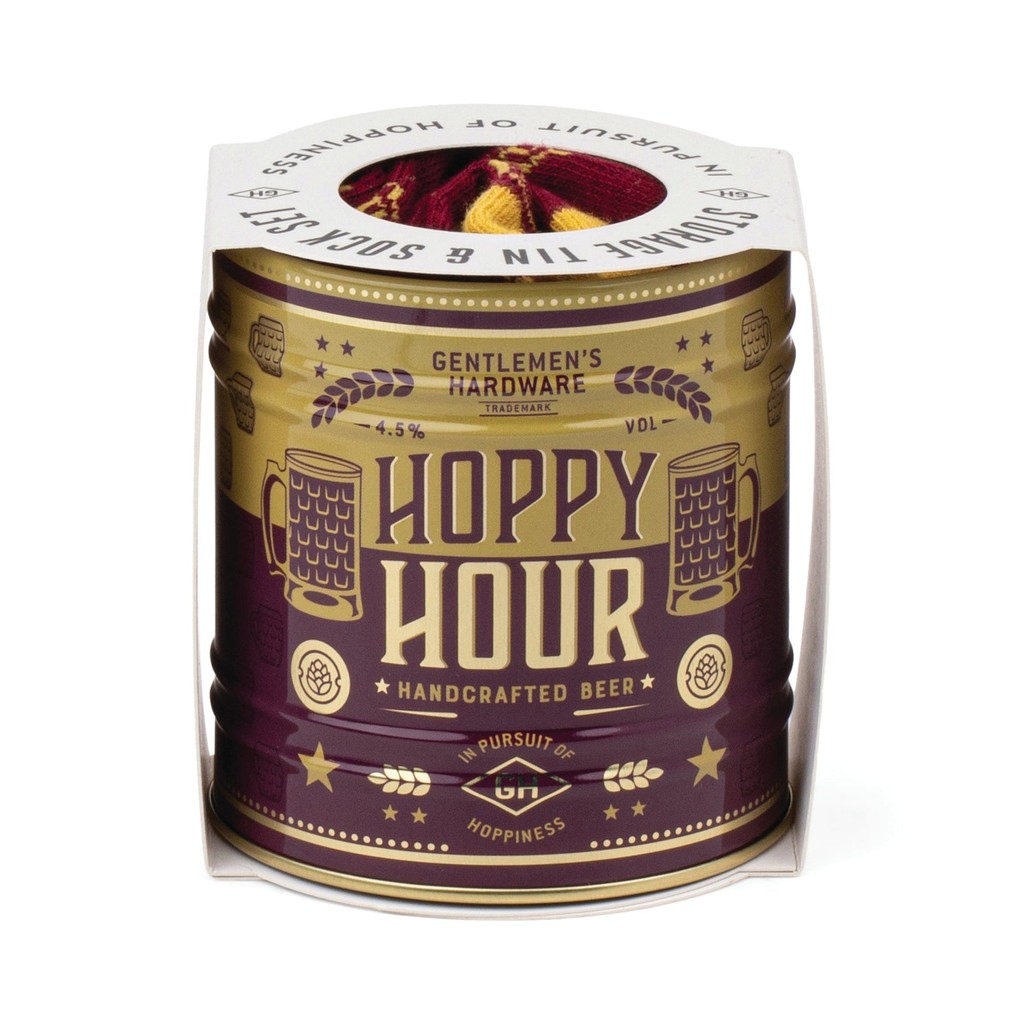 Bierfass Sockenset Dose Vorderseite