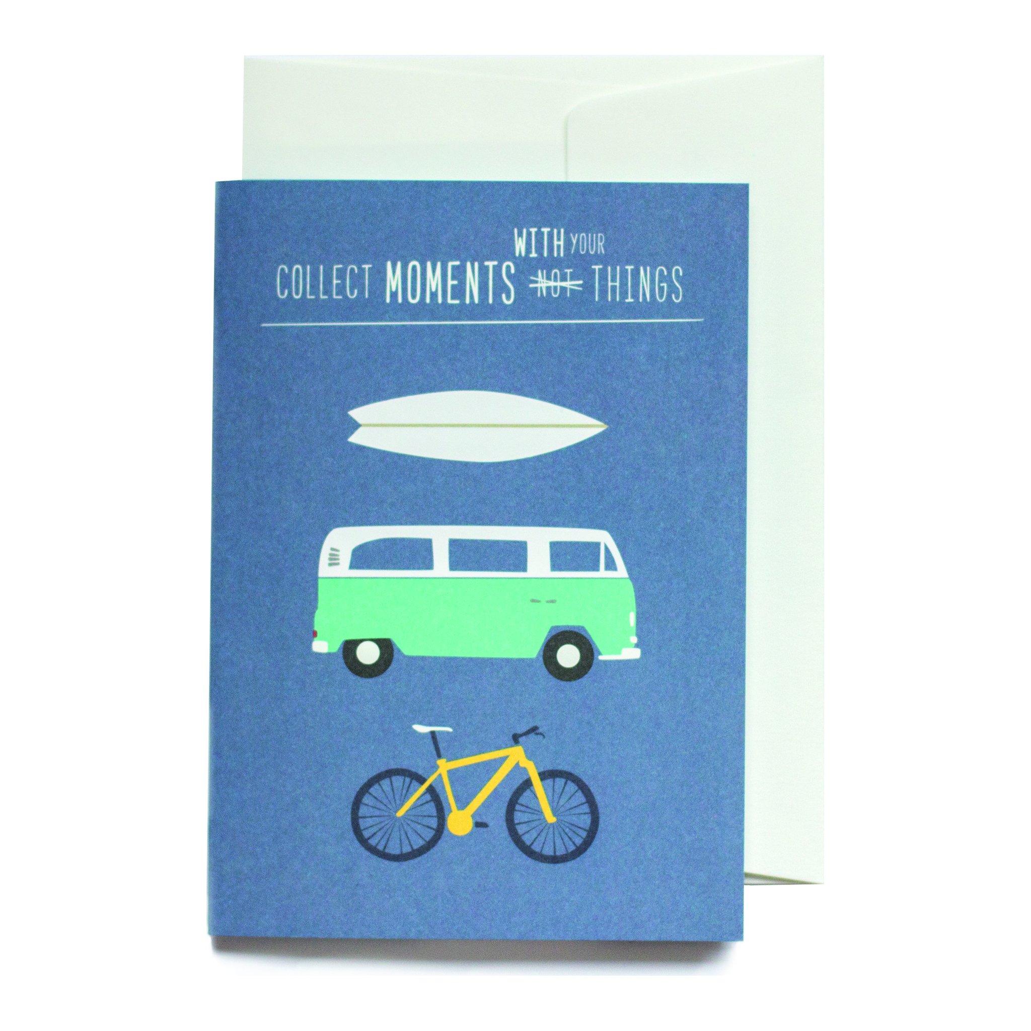 Grusskarte Collect Moments With Your Things mit Campervan und Velo