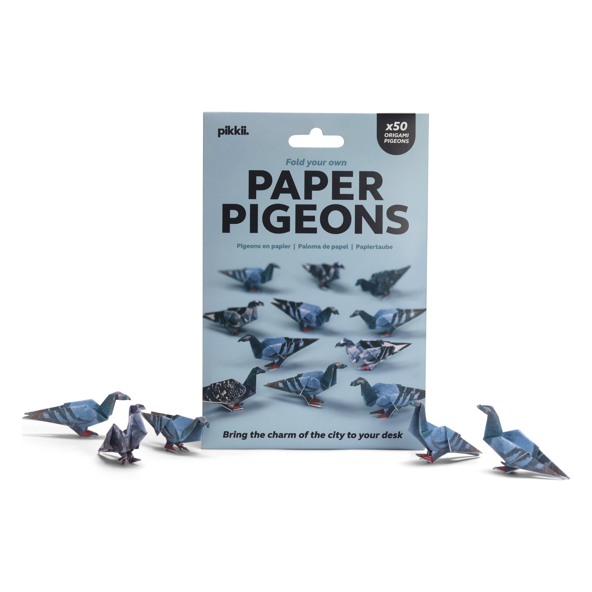 Paper Pigeons origami set – packaging with folded pigeons
