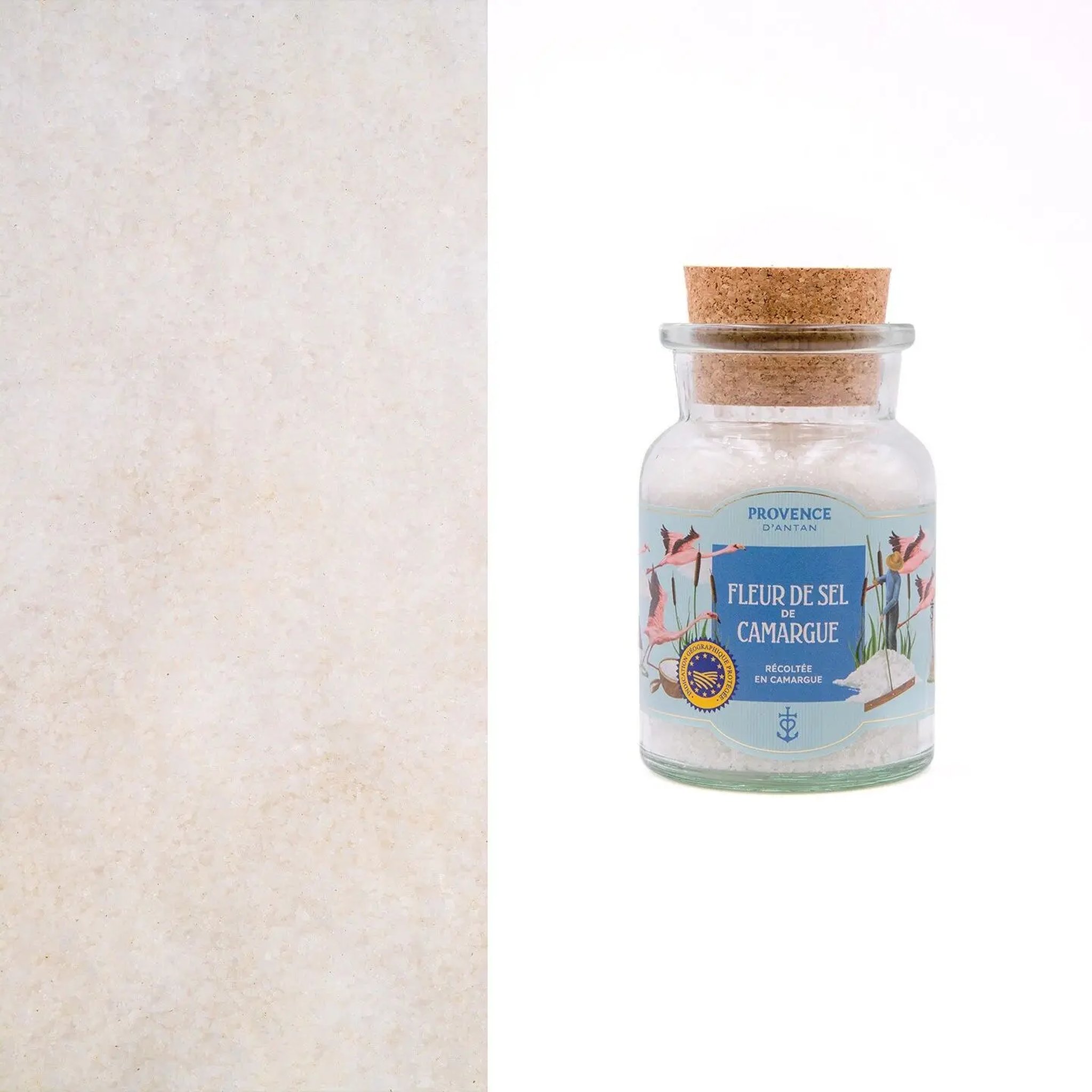 Primo piano di fleur de sel della Camargue