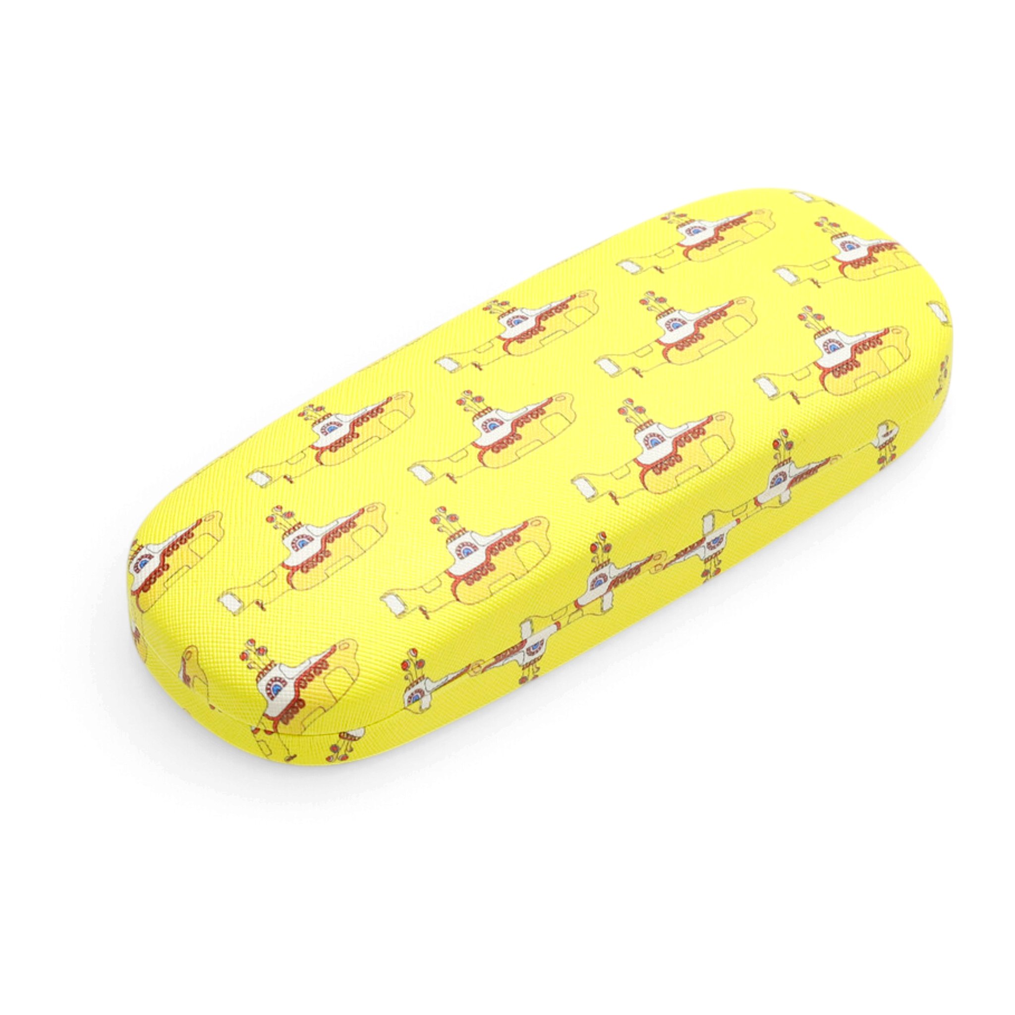 Gelbes Brillenetui mit Yellow-Submarine-Muster