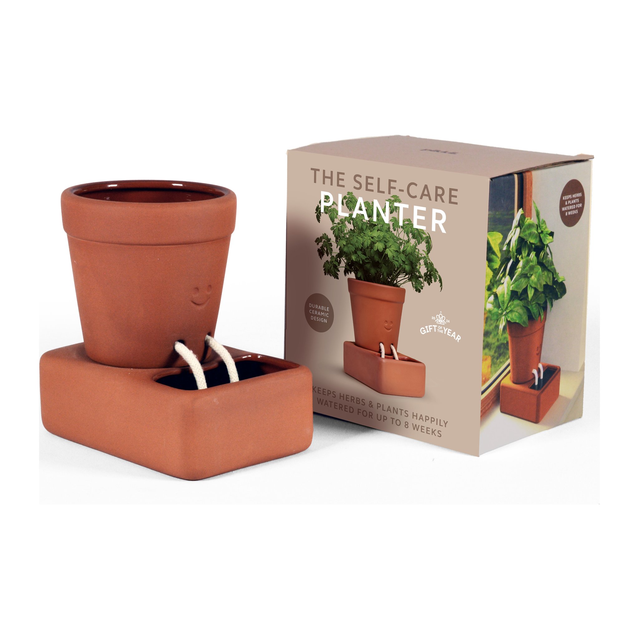 Self Care Planter – Selbstbewässernder Keramik-Pflanztopf (Bild 2)