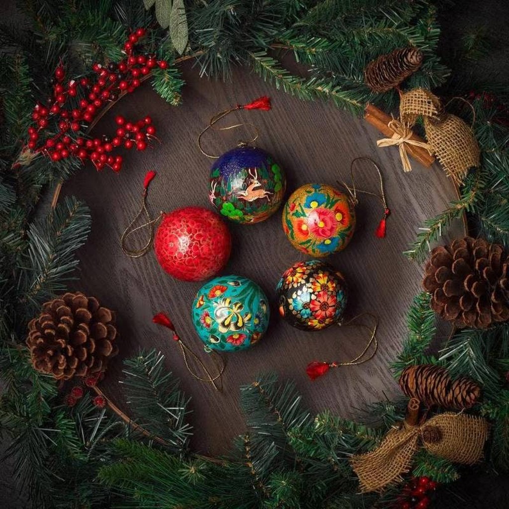 6 Luxus handgemachte Weihnachtskugel