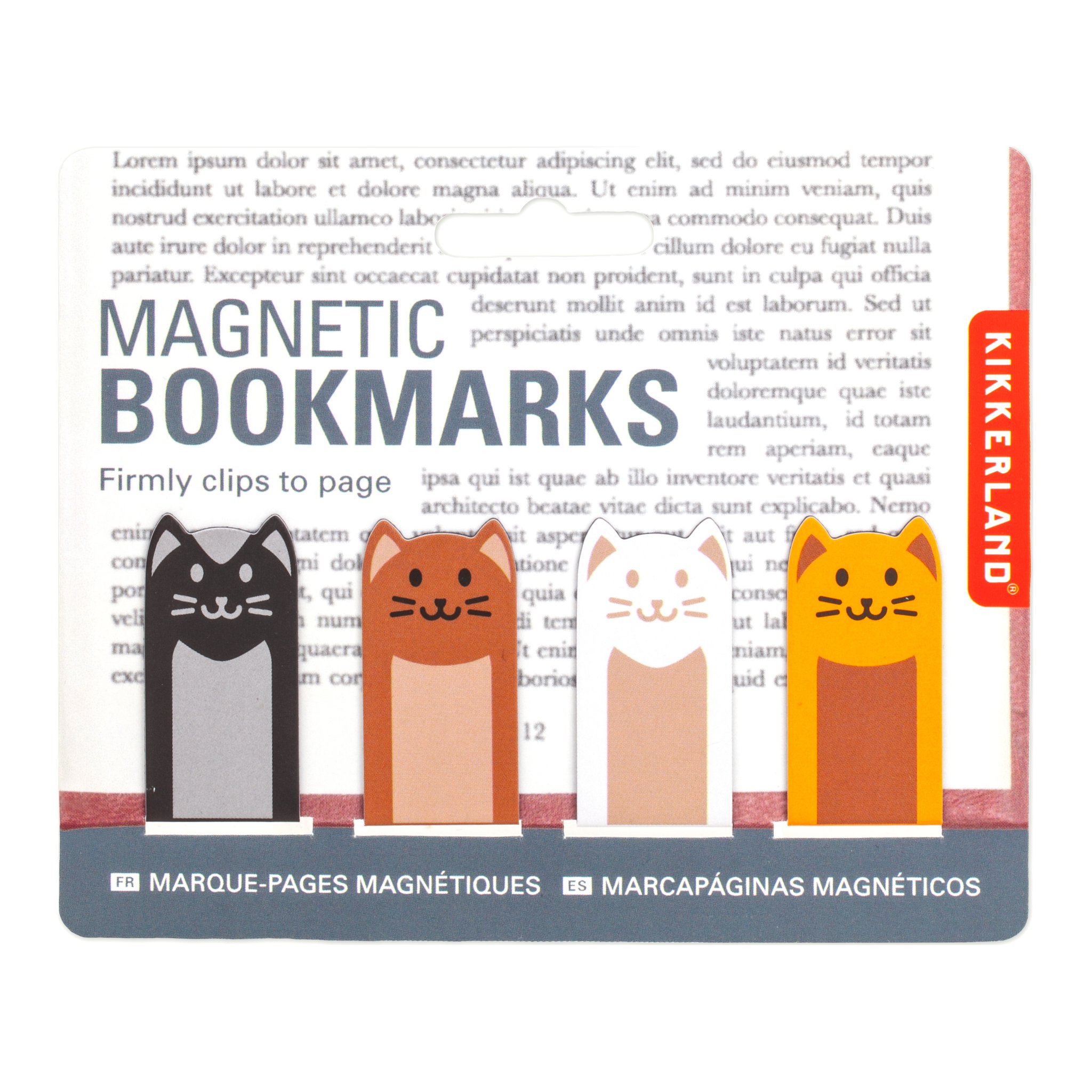 Magnetische Katzen-Lesezeichen auf der Karte «Magnetic Bookmarks» von Kikkerland