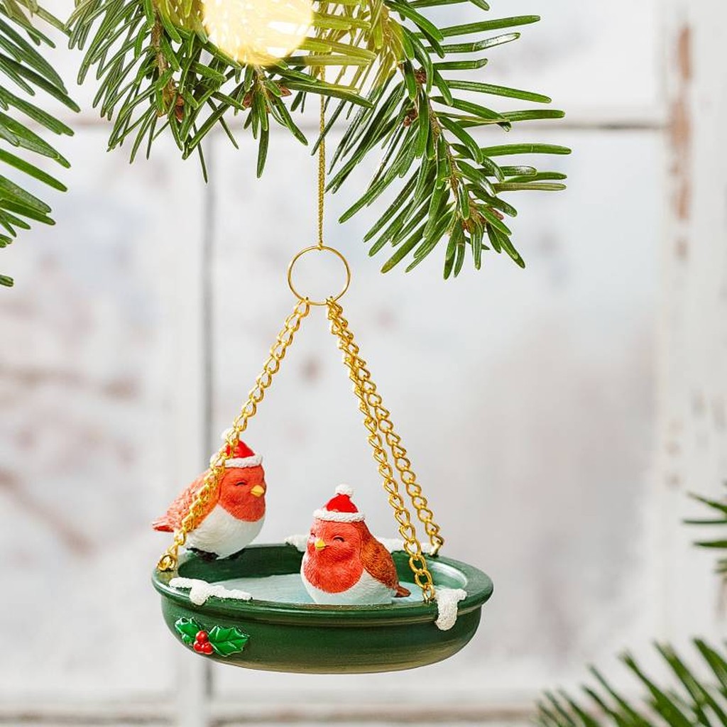 Weihnachtsschmuck Vogeltränke