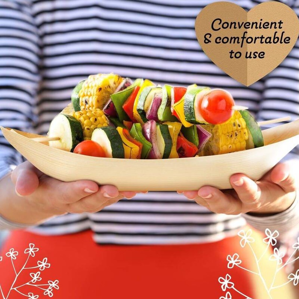 100 Servierschalen aus Bambus