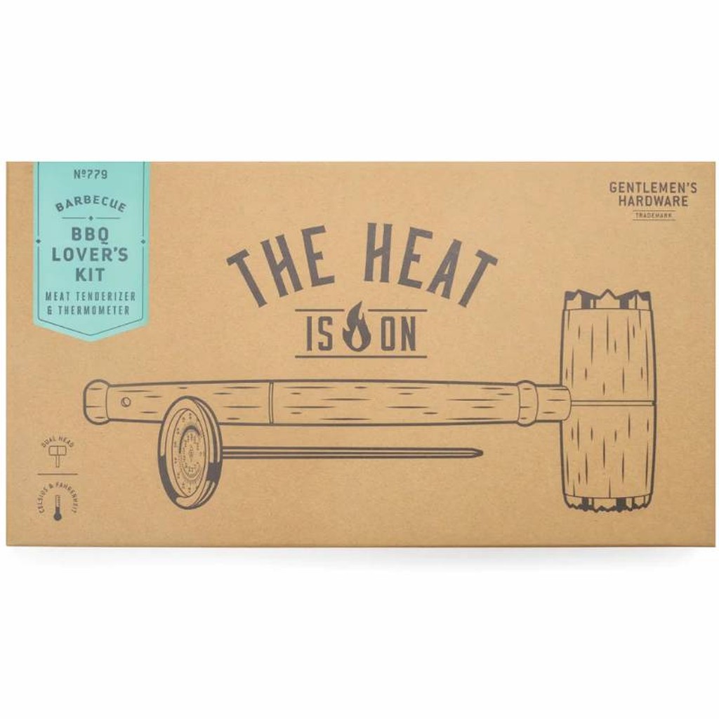 Grill Geschenkset mit Thermometer und Fleischklopfer