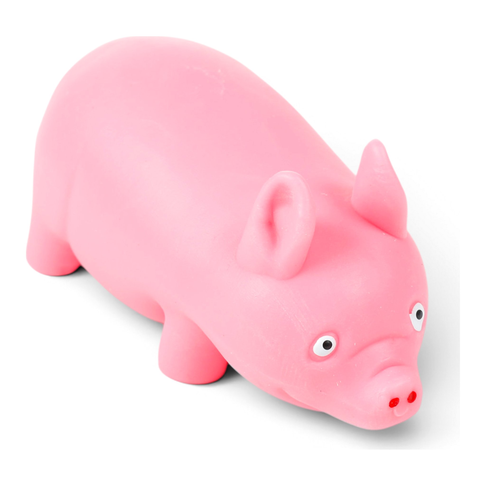 Cochon anti-stress rose debout, de profil