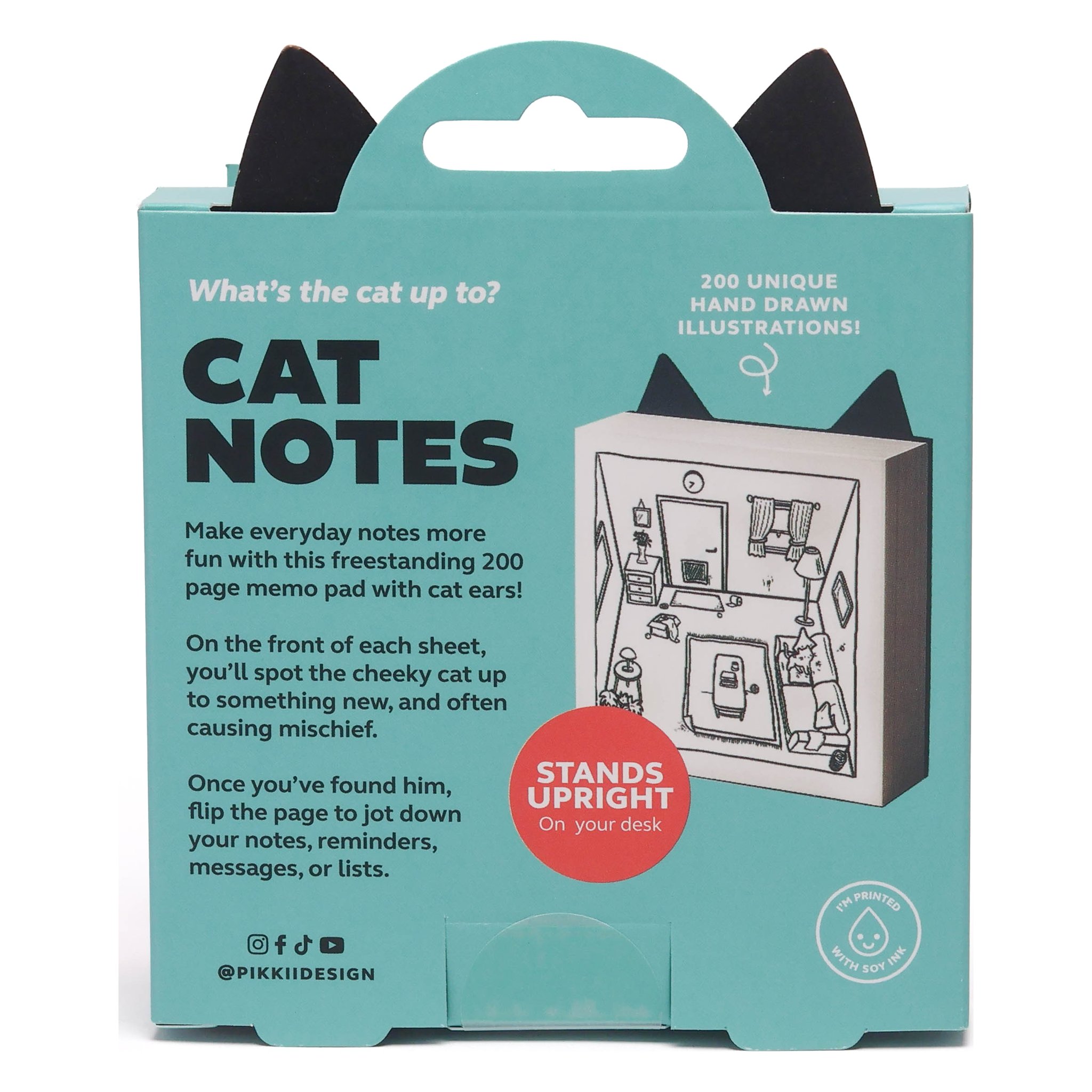 Cat Notes Notizblock – Verpackung Rückseite