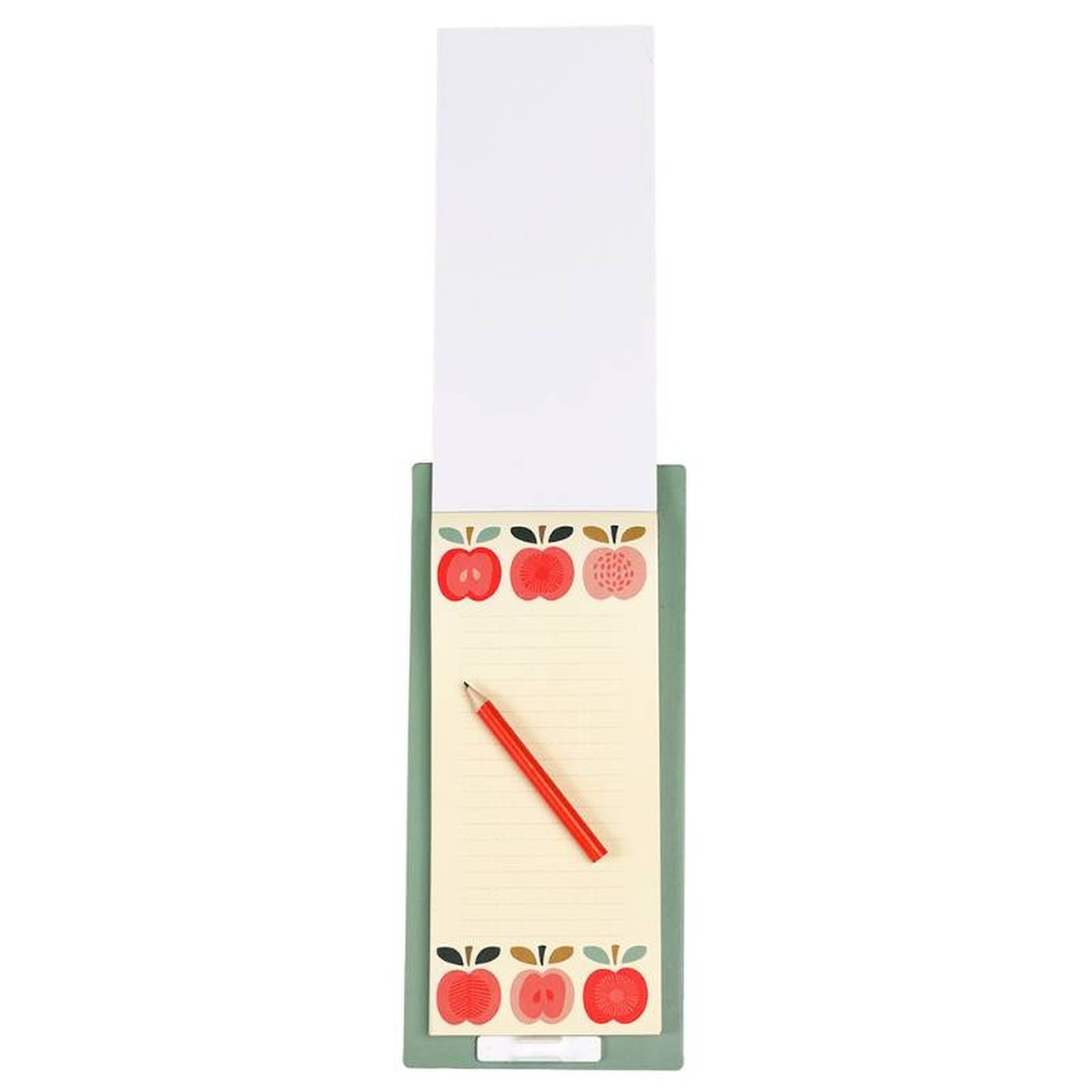 Magnetic shopping list with lifted page and lined sheet