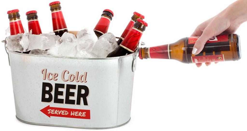 Metalleimer Bierkühler mit Flaschenöffner von winkee