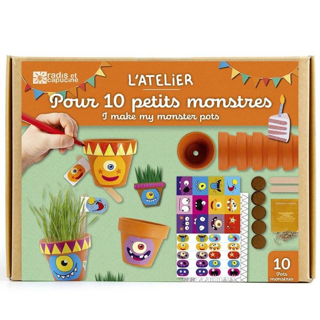 Geburtstagsset 10 kleine Topf-Monster