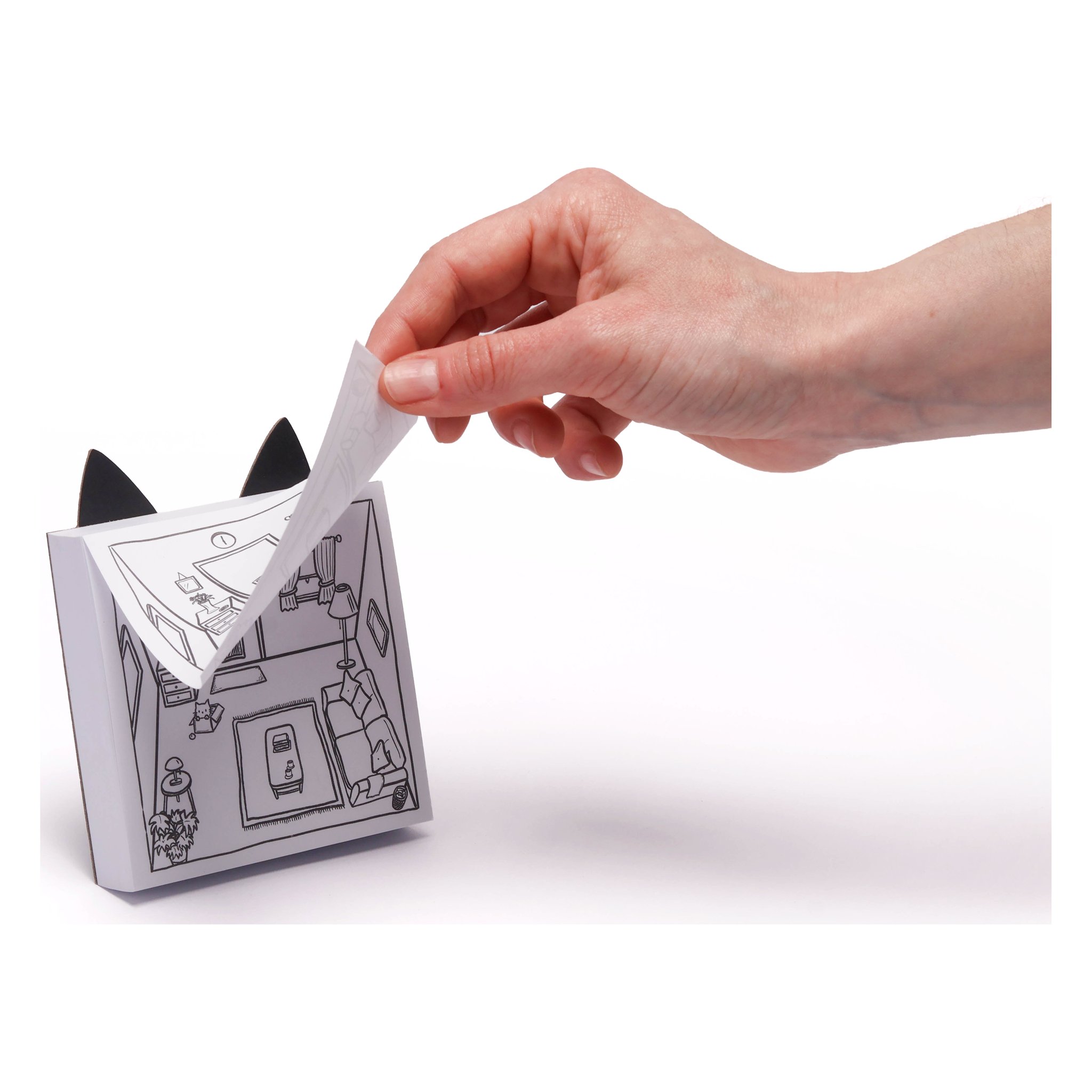 Cat Notes Notizblock – Notizzettel wird abgerissen