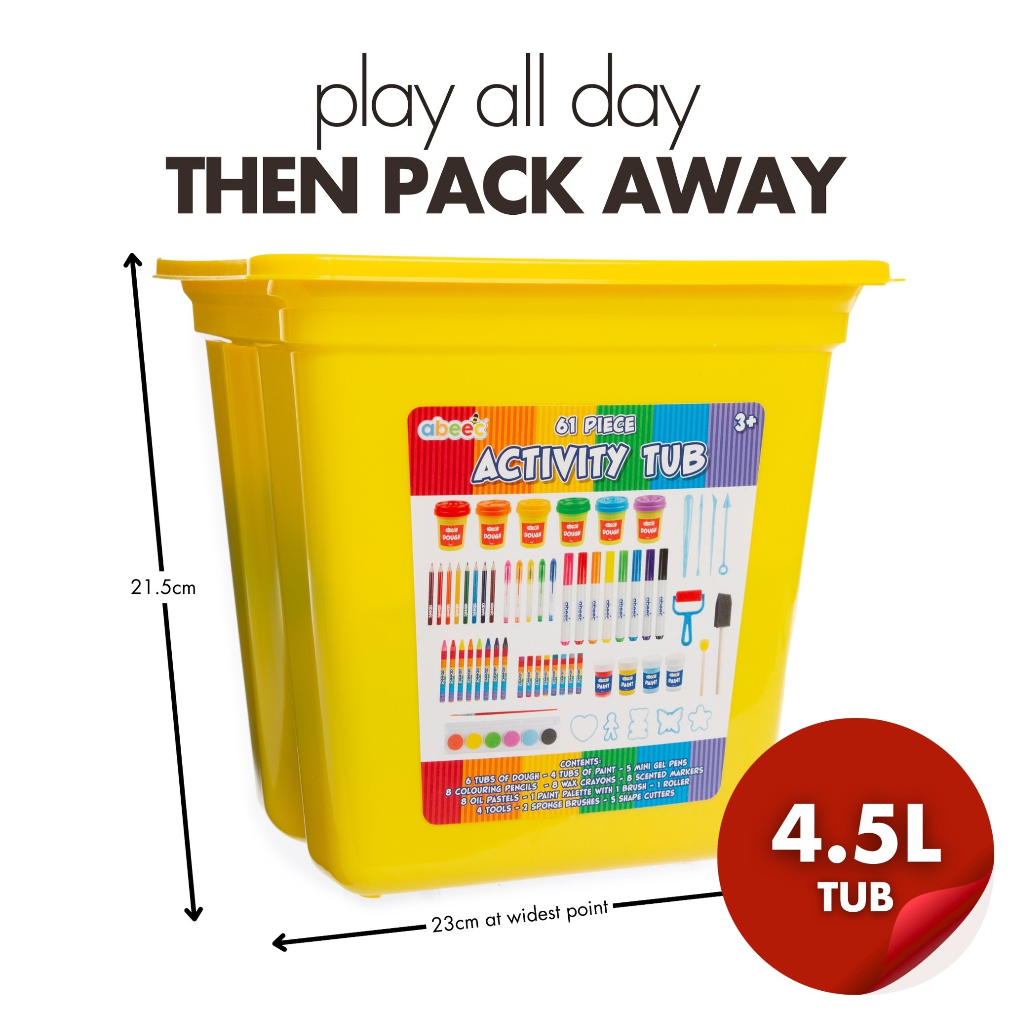 abeec Activity Tub – 4.5 Liter Box zum Wegräumen