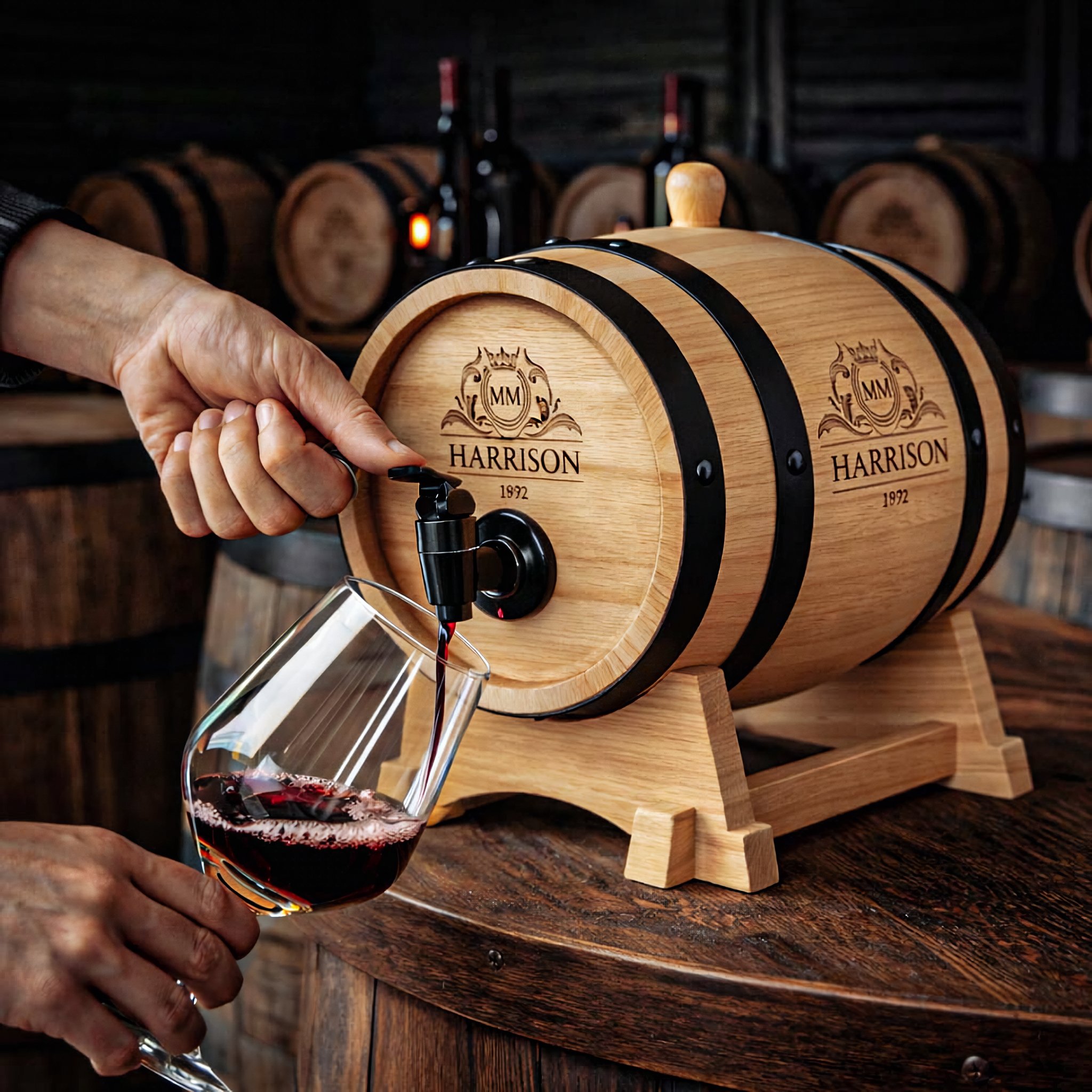 Holzfass Getränkespender 3 Liter