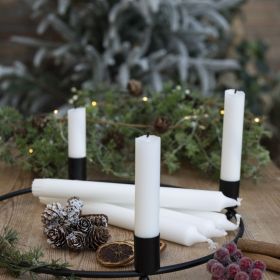Couronne de l'Avent anneau noir pour 4 bougies
